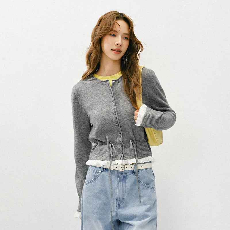 Semir Cute Cardigan Women 2026 Spring Sweet New Year Style Casual Comfortable Versatile Fashion Knitwear Daily Wear Top