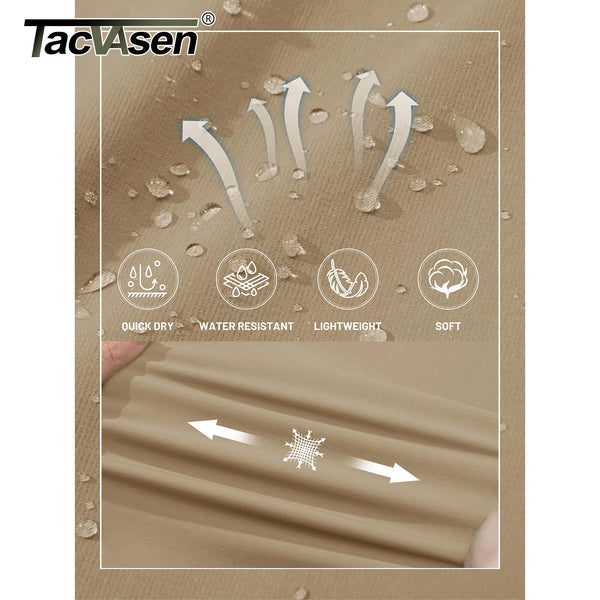 TACVASEN 5 Zipper Pockets Summer Quick Dry Cargo Shorts Mens Fishing Shorts Stretch Outdoor Hiking Nylon Work Shorts Lightweight