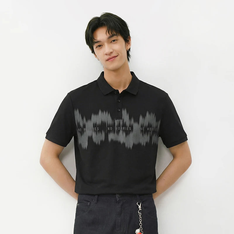 Semir Men Polo Shirt Soft Cotton Letter Embroidered Tie Dye Knit 2026SummerFashion Casual Style Lightweight Breathable Daily Top