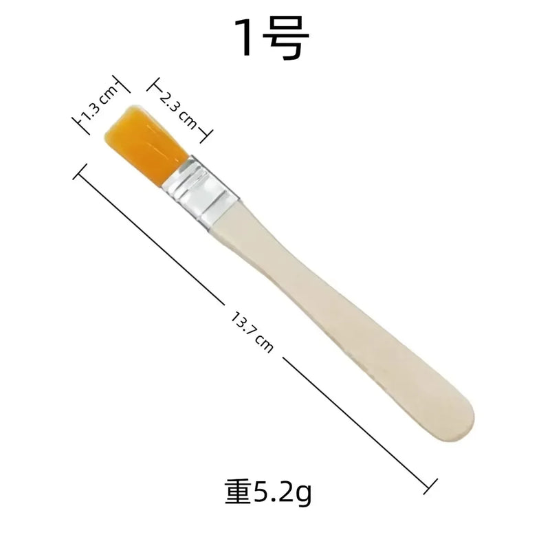 5Pcs Wooden Handle Nylon Bristle Paint Brush for Oil Painting, Dusting and Cleaning - Unrechargeable Hand Tool Set Without Batt