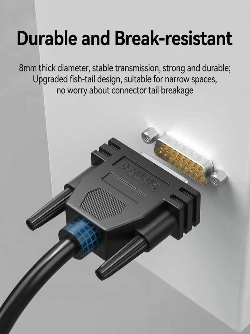 DIVEDEER Industrial Grade DB26 Extension Cable 3-Row 26-Pin Male to Male & Male to Female Data Cable 26-Core Signal Control Line