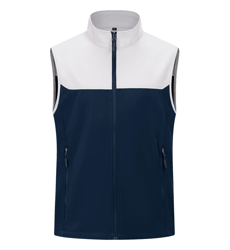 New Customized color-block soft-shell work uniforms for enterprise catering staff waterproof  vest with logo printing