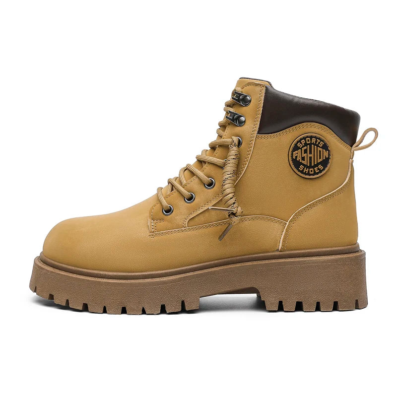 Men's thick-sole retro casual boots Four season new high-top British soft-sole light non-slip comfort fashion outdoor work boots