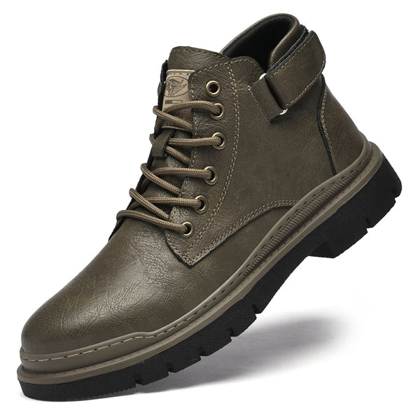 Winter Mens Casual Leather Boots Men Genuine Leather Ankle Boots Booties High Quality Handmade Shoes Botas Hombre Cuero