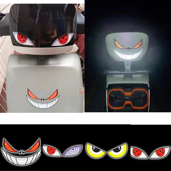 SEAMETAL Waterproof Car Motorcycle Stickers Reflective Eyes Helmet Fairing Rear Window Decoration Decals for Car Motorcycle Part