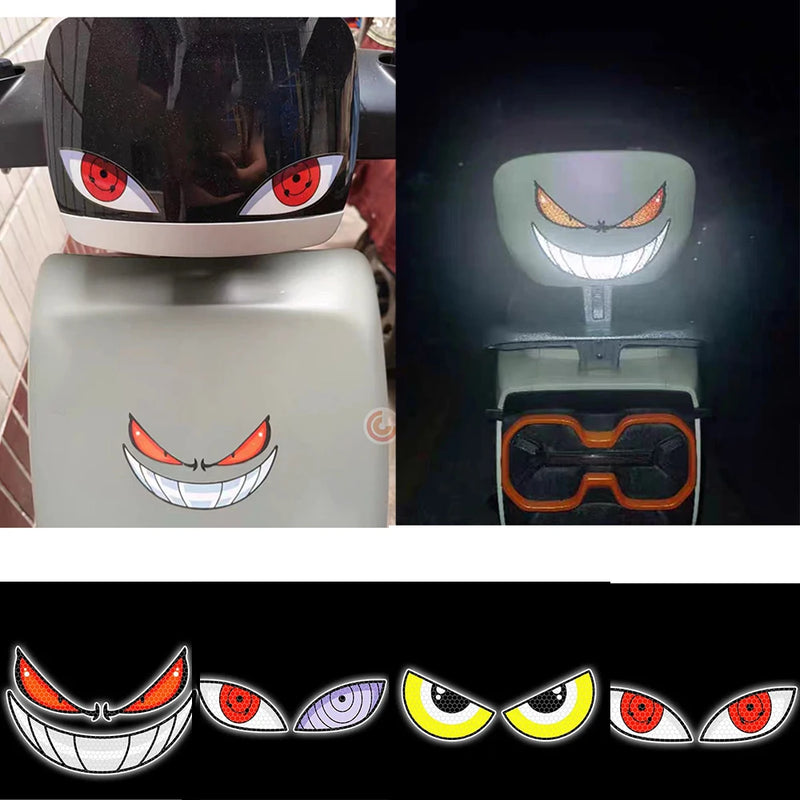 SEAMETAL Waterproof Car Motorcycle Stickers Reflective Eyes Helmet Fairing Rear Window Decoration Decals for Car Motorcycle Part