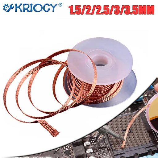 1.5M Welding Wires Desoldering Braid Welding Solder Remover Wick Wire Low Residue Tin Strip for Electrical Soldering Working DIY