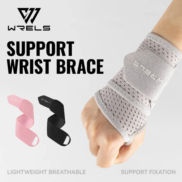WRELS Wrist Brace Compression Wrist Support Breathable Carpal Tunnel Pain Relief Sports Workout Adjustable Fitness Wristband