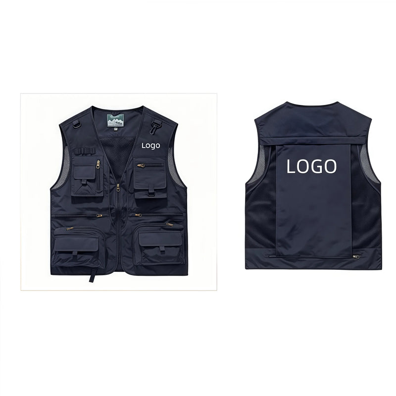 14 Pockets Summer New Men US Tactical Hiking Fishing Vest Mens Photographer Waistcoat Mesh  Sleeveless Jacket Vest 6XL