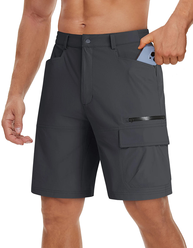 TACVASEN Summer Quick Drying Nylon Work Shorts Mens Casual Hiking Cargo Shorts Lightweight Outdoor Fishing Short Pants