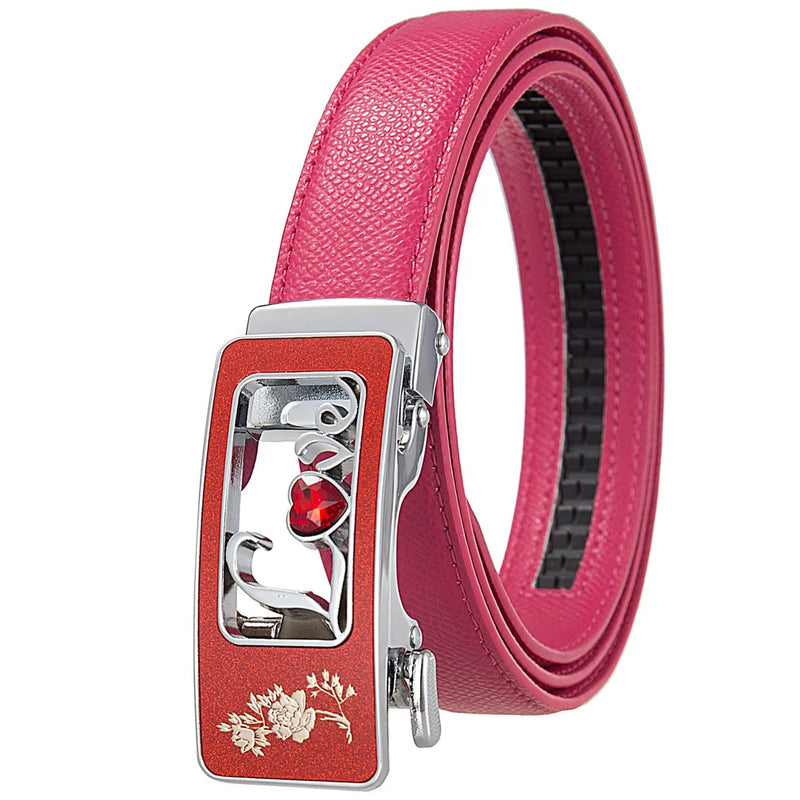 Women's Red Belt, Fashion Casual PU Belts, Purple Blue Gray Khaki Optional, 105cm Length