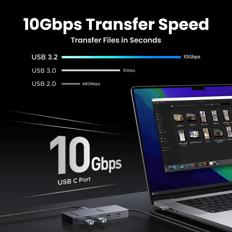 UGREEN USB-C HUB Dual HDMI 7-in-1 Type-C to 4K60Hz 2HDMI 10Gbps USB-A&C Ports PD100W for MacBook Laptop USB Splitter Docking