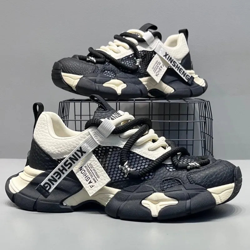 Men Sneakers Trendy Mesh Breathable Lightweight Running Shoes 2026 New Comfortable Versatile Thick Soled Tennis Shoes for Men