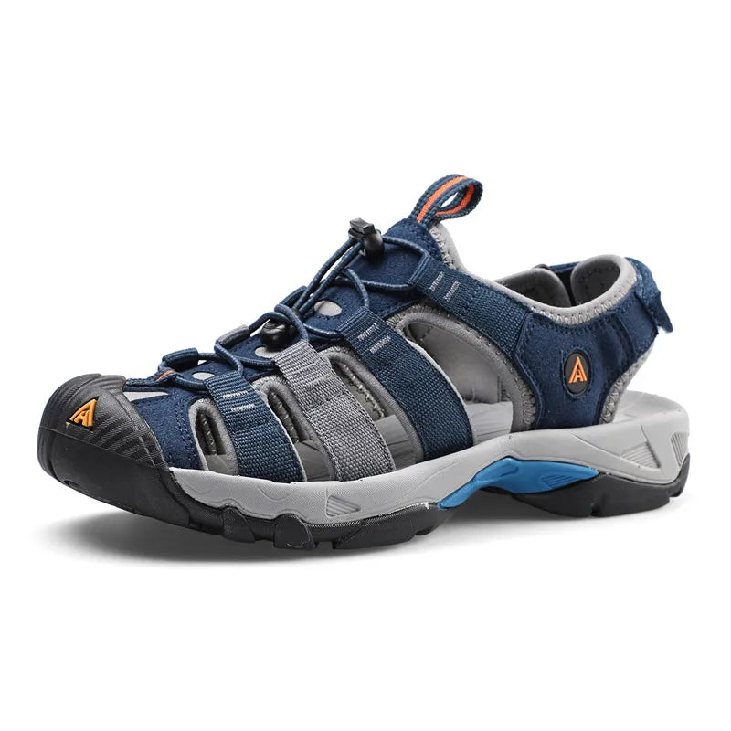 HUMTTO New Summer Hiking Shoes for Men Breathable Mens Sandals Outdoor Water Beach Sandals Camping Fishing Climbing Sneakers Man