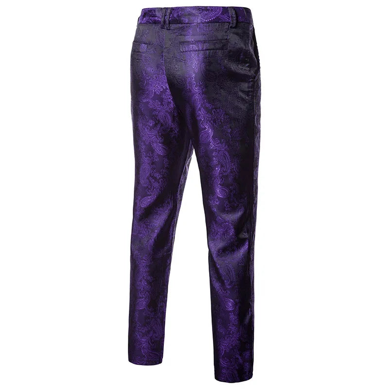 2026 Spring Lightweight Men's Purple Suit Two-Piece Set, Wedding Party Formal Jacket with Trousers. Yellow, Blue, Red Available