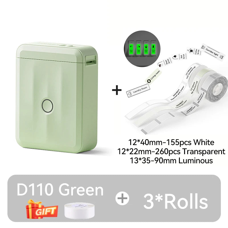 Mini Portable NIIMBOT D110 Switch Label Printer Inkless Thermal Label Self-adhesive Sticker Home Wireless Labeling Machine