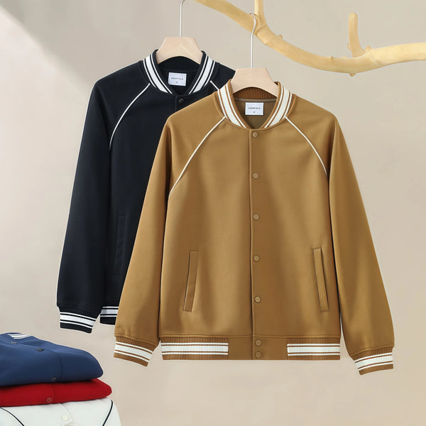 Fashionable retro trendy cotton  baseball jacket  with shoulder sleeves causal couple style  loose and versatile