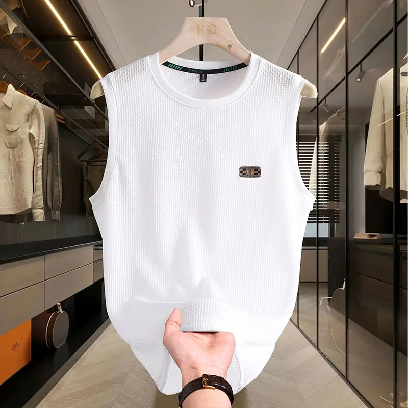 Hit Product Men Vest Round Neck Pattern Printing Summer New Sleeveless T-Shirt Casual Fashion Versatile Daily Commute Men's Wear