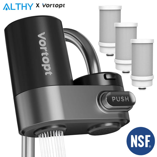 Vortopt Premium Faucet Tap Mount Water Filter Purifier System, NSF Certified Reduces Heavy Metal Lead, ChlorineBad Taste Kitchen