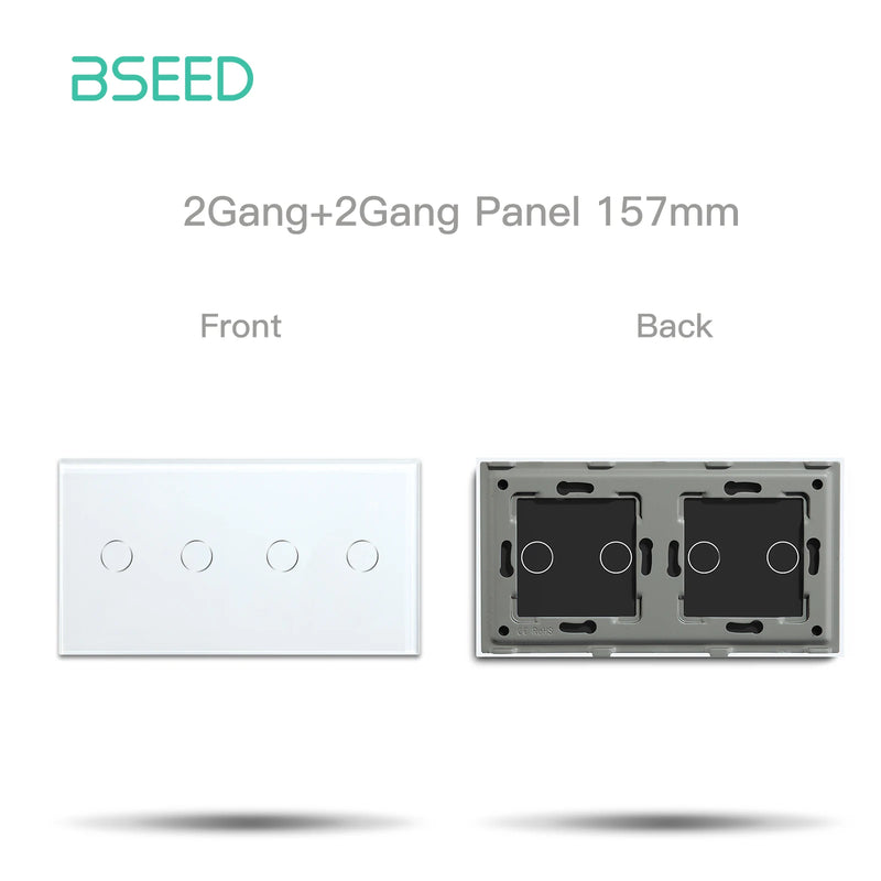 BSEED Matter Touch Light Switch Part Glass Panel Only Smart Switch Work With Tuya Smart Life APP EU Socket Outlets Module