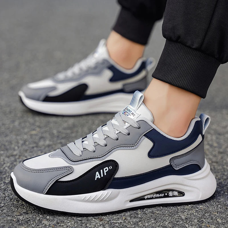 Men's casual sneakers four season soft sole non-slip outdoor racing running shoes fashion students breathable speed sports shoes