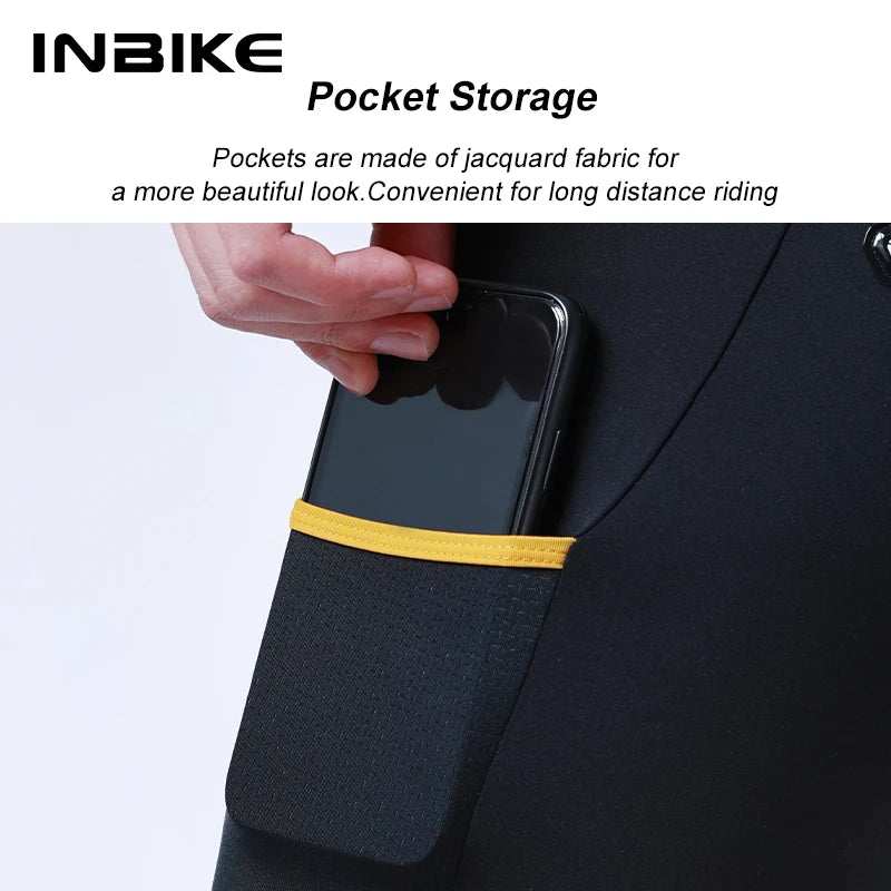 INBIKE Winter Thermal Cycling Bib Pants for Men Professional Padding Fleece Lined Bicycle Tights for Cold Weather Road MTB Pants