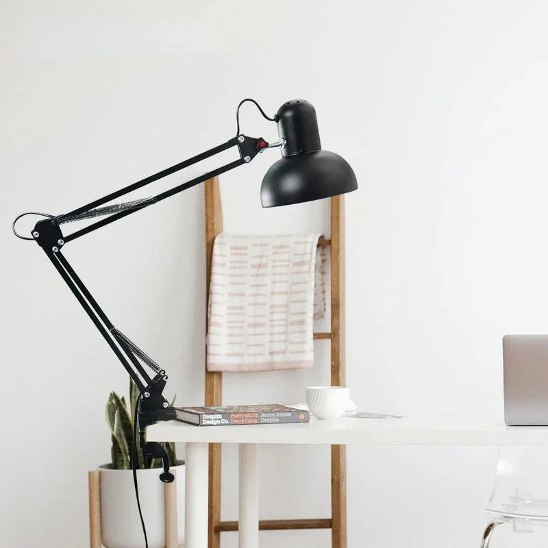 1/6/12Pcs Durable Foldable Desk Lamp Clip on Telescopic Eye Protection Retro Bedroom Study Table Lamp Home Decor for E27 Bulb