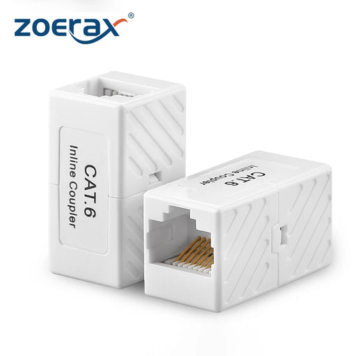 ZoeRax 2pcs RJ45 Cat6 Inline Coupler Ethernet Coupler, Ethernet Extender Connecter for Cat6/Cat5e/Cat5 Ethernet Cables Default Title