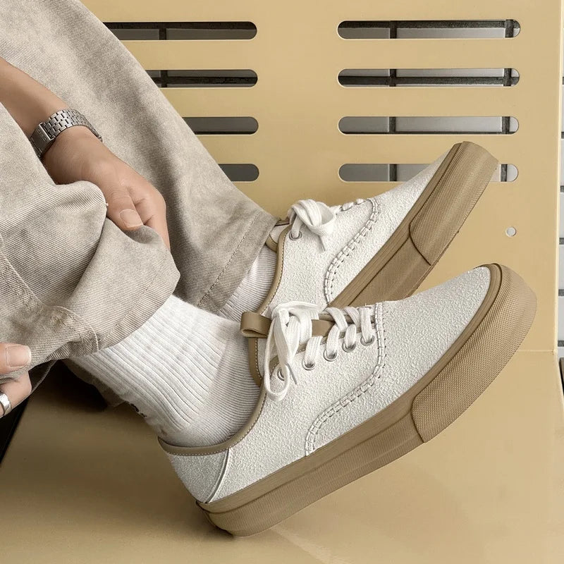 Men's thick-sole canvas casual shoes new four seasons breathable light soft-sole anti-slip outdoor versatile walking board shoes
