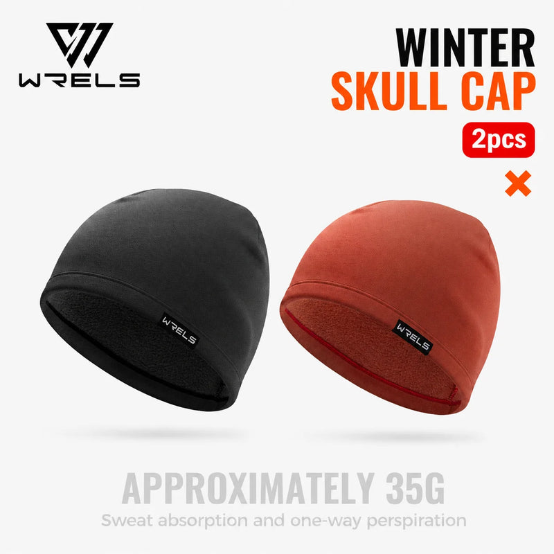 WRELS Skiing Cap Warm Anti Cold Skull Cap Sweat Wicking Fleece Windproof Helmet Liner Ear Flap Running Men Women Winter Beanie