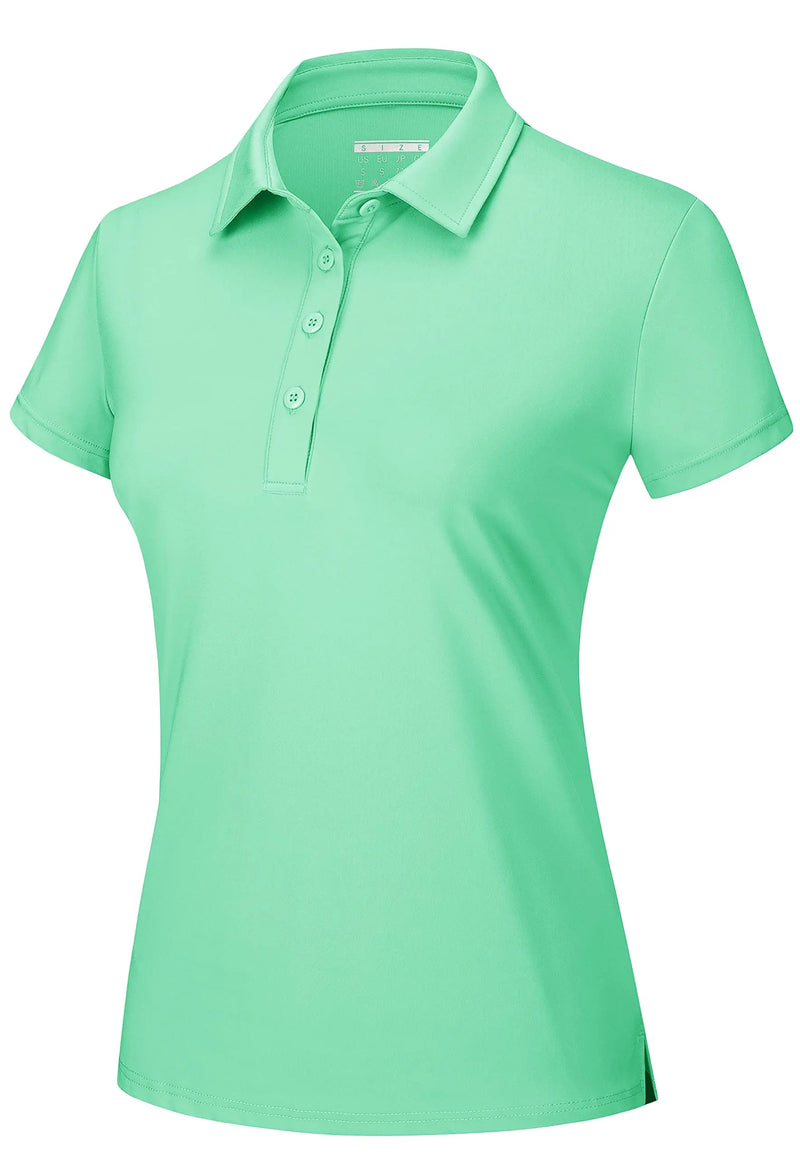 TACVASEN Summer UPF 50+ Short Sleeve Shirts Womens Sun Protection T-shirts Quick Dry 4 Buttons Tennis Workout Tee Golf Pullovers
