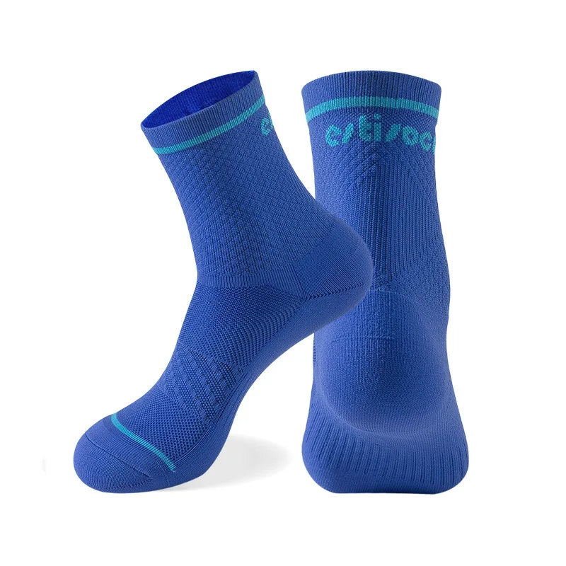 WRELS 1/2/3 Pairs Hiking Socks Cushioned Anti‑Blister Athletic Socks Men Moisture Wicking Breathable Running Compression Socks