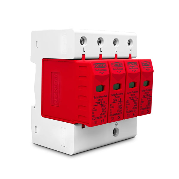TOMZN AC SPD 3P+N 30KA~60KA D ~385V  House Surge Protector Protective Low-voltage Arrester Device