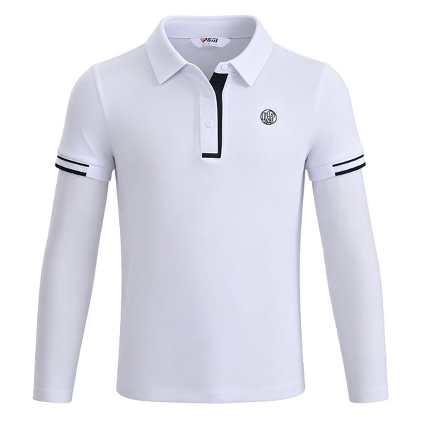 PGM Children's Golf Long Sleeve T-shirt Summer Ice Silk Moisture Absorbing Quick Drying Youth Top Clothes YF908