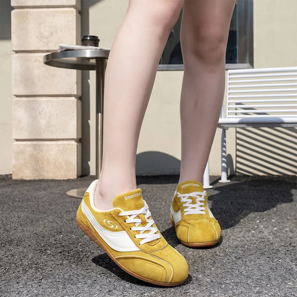 Men women's casual preppy leather shoes soft sole four seasons light breathable comfort outdoor fashion couples walking sneakers