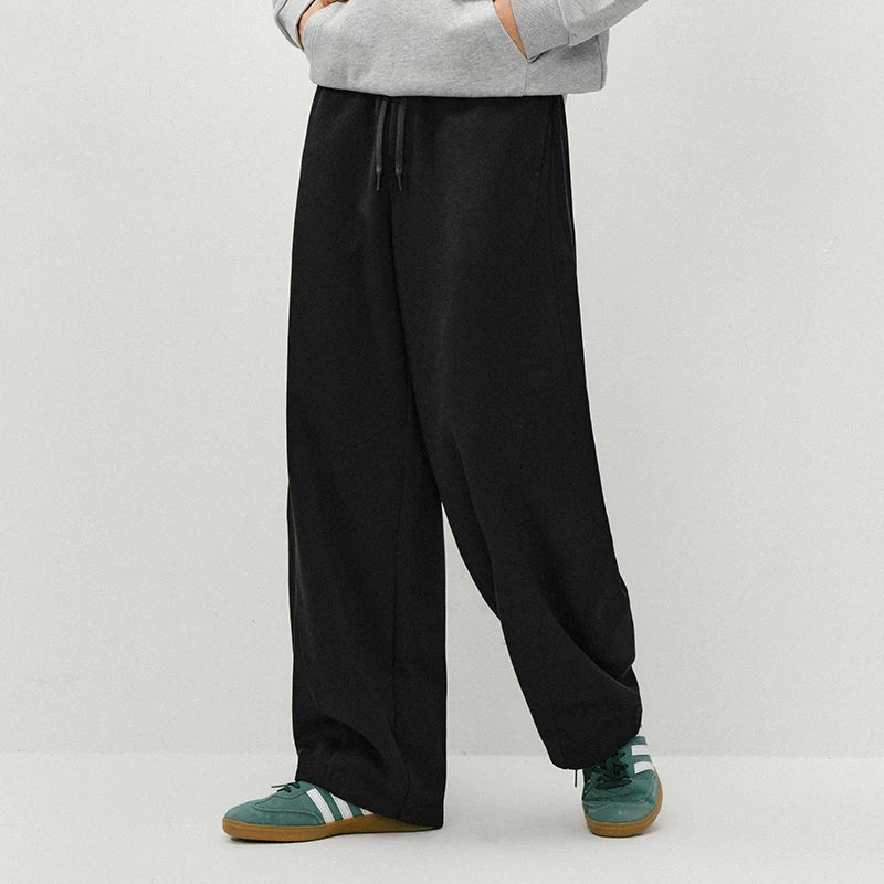 Semir Knitted Pants Men 2026 Spring Loose Curved Blade Commute Basic Versatile Casual Comfortable Daily Wear Trousers