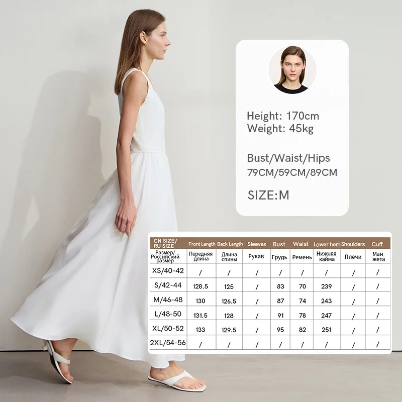 រ៉ូបនារី Amii Minimalist រដូវក្តៅឆ្នាំ ២០២៥ រ៉ូបការិយាល័យថ្មីសម្រាប់នារីការិយាល័យ ក U ចង្កេះស្ដើង ដៃអាវគ្មានដៃ កប្បាសរាងអក្សរ A ស្គម 12522044