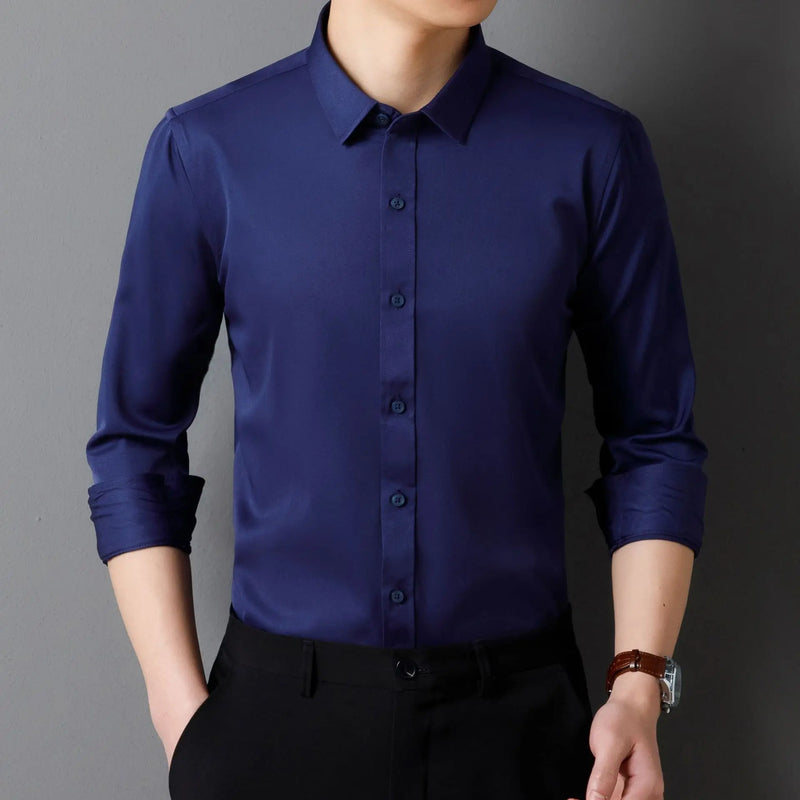 Deep Purple Men's Dress Shirt, Perfect for Weddings, Parties, Business Events, and Performances. White,Black,Blue,Red,Gray,Pink.