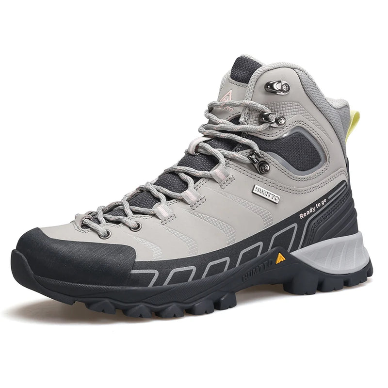 HUMTTO Waterproof Trekking Shoes Womens Luxury Designer Hiking Boots for Women Outdoor Climbing Sneakers New Leather Ankle Boots