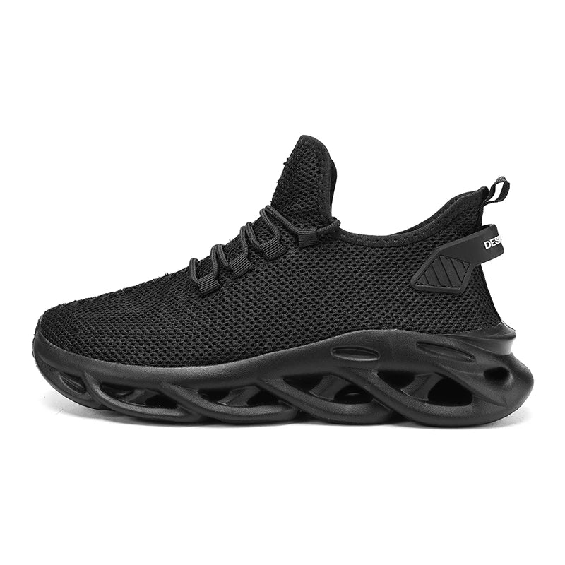 Men Sports Shoes Fashionable Soft Summer Mesh Breathable Outdoor Fitness Shoes Thick Sole Rebound Comfortable Tennis Shoes Man