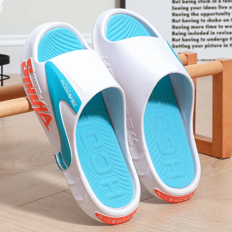 Men's Fashion Summer Thick Soles Wear-Resistant Indoor and Outdoor Slippers Bathroom Anti Slip Soft Soles Comfort Casual Sandals