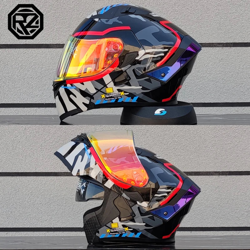 2025 Latest Motorcycle Helmet Dual Lens Modular Flip Helmet Casco Para Motos Motorcycle Travel Half Full Helmet capacete