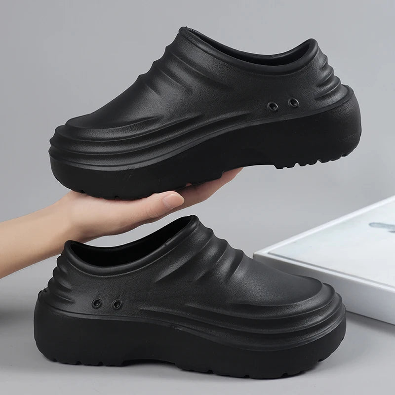 Hotel Chef Shoes Four Seasons Non-slip Waterproof Oil-proof Kitchen Work Shoes Men's Casual Joker Light EVA Outdoor Garden Shoes