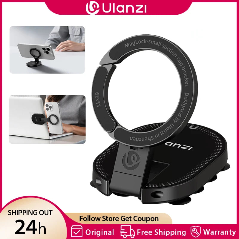 Ulanzı MA39 MagLock ពែងបឺតទូរស័ព្ទ ជើងទ្រទូរស័ព្ទម៉ាញេទិក សម្រាប់ទូរស័ព្ទ iPhone 17 16 15 Android Vlog Live