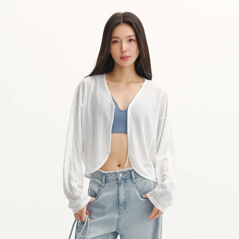 Semir Womens Jacket 2026 Batwing Sleeve Loose V Neck Cardigan Relaxed Style Casual Versatile Soft