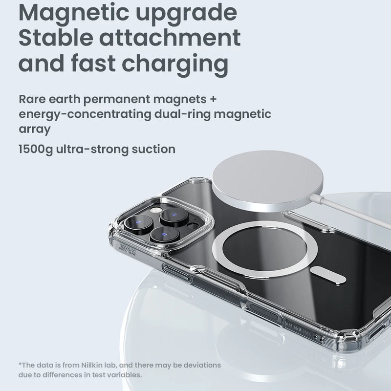 Nillkin for iPhone 16 Pro Max MagSafe Case for iPhone 16 Pro TPU Hybrid Classic Magnetic Cases for iPhone 16 Transparent Cover