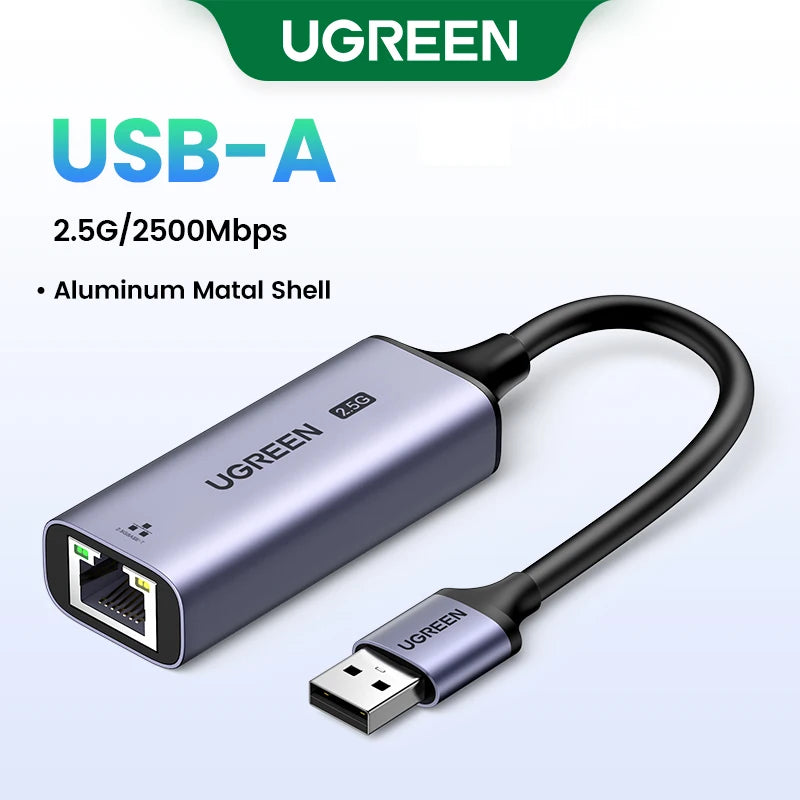 UGREEN USB Ethernet Adapter USB 3.0 Network Card to USB RJ45 Lan for PC Windows 10 Xiaomi Mi Box 3/S Nintend Switch Ethernet USB