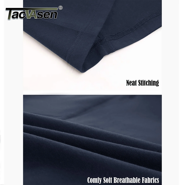 TACVASEN 1/4 Zip T-shirts Lightweight Men's Long Sleeve Safari Wear Resistant Outdoor Training Work Shirts Pullover Tops Male