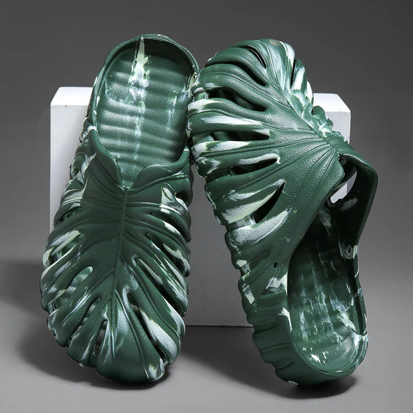 Summer Men Breathable Sandals Cover Toes EVA Soft Comfortable Rubber Sandals Slippers Lightweight