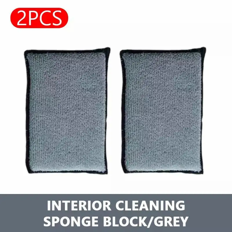 SEAMETAL 2-5PCS Soft Double Side Microfiber Scrubbing Sponge Car Leather Cleaning Microfiber Towel Wax Sponge Car Care Tools